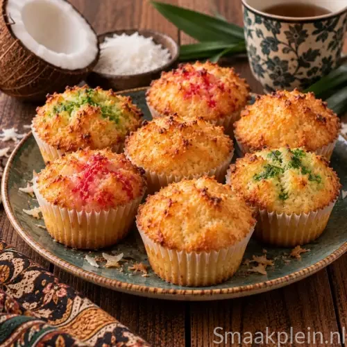 Glutenvrije Indische Winko Babat kokosmuffins met kleefrijstmeel en gemalen kokos