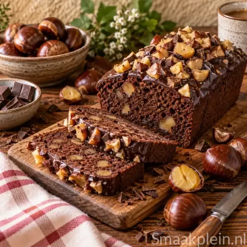 Kastanjedessert met pure chocolade, vanille en Engelse crème