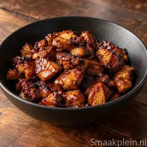 Kleverige sambalkip met ketjap, honing, sambal en gerookt paprikapoeder