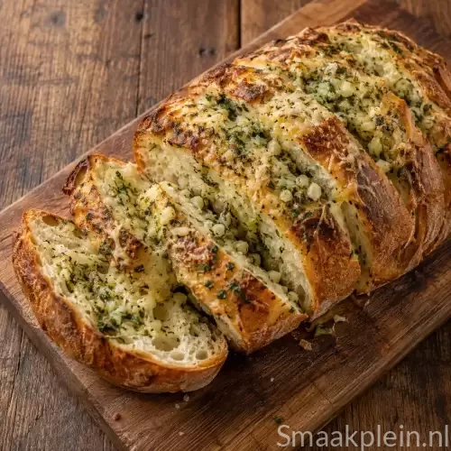 Kruidenbrood met knoflook, oregano, peterselie en Parmezaanse kaas van de barbecue