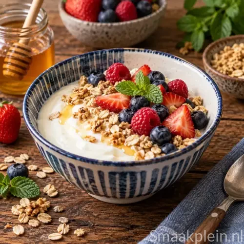 Luchtige yoghurtroom met vanille en een romige zachte structuur