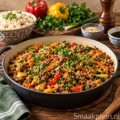 Ovenragout met kipdij, prinsessenbonen, wortel, raapjes en champignons