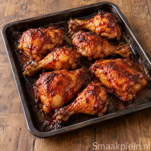Pittige mosterdkip met chutney, Franse mosterd en een goudbruine paneermeelkorst