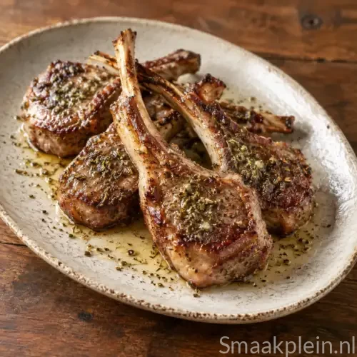 Provençaalse lamskoteletjes gebakken in roomboter met kruiden