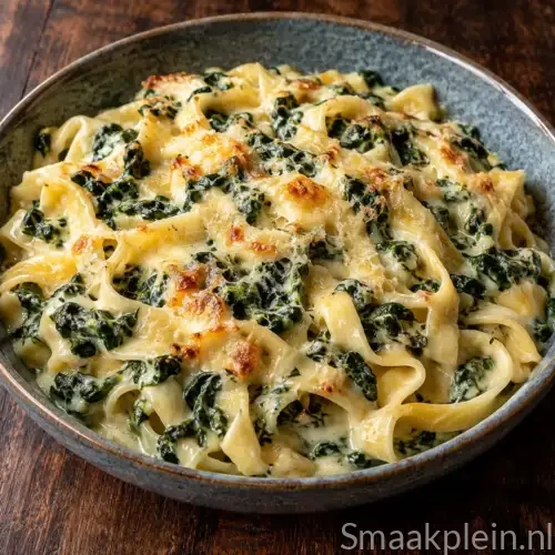 Romige tagliatelle met spinazie, Gruyère, room en een frisse toets van citroen