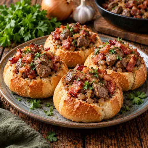 Warme broodjes met kippenleverragout